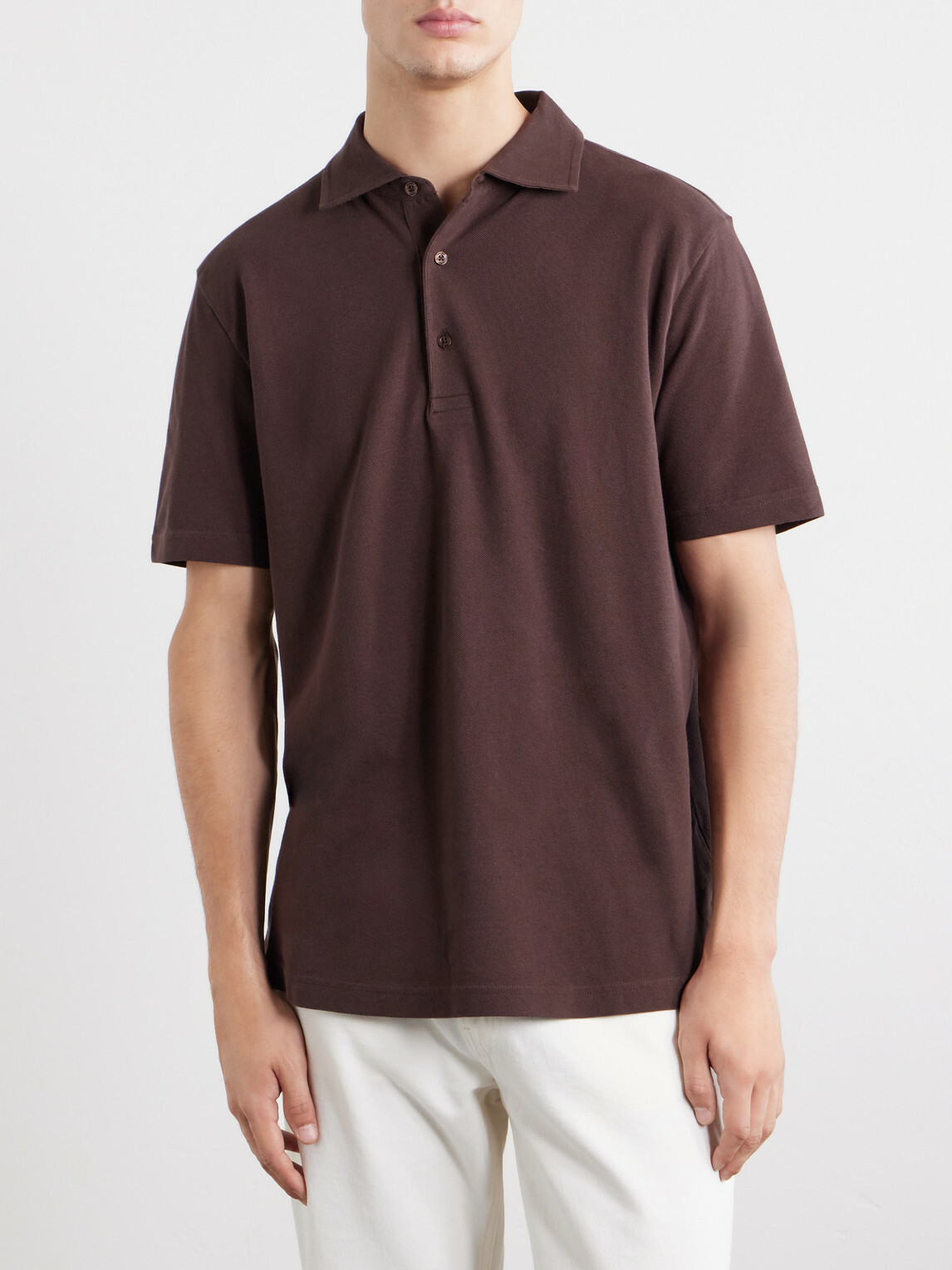 Frescobol Carioca - Luca Organic Cotton Piqué Polo Shirt - Brown