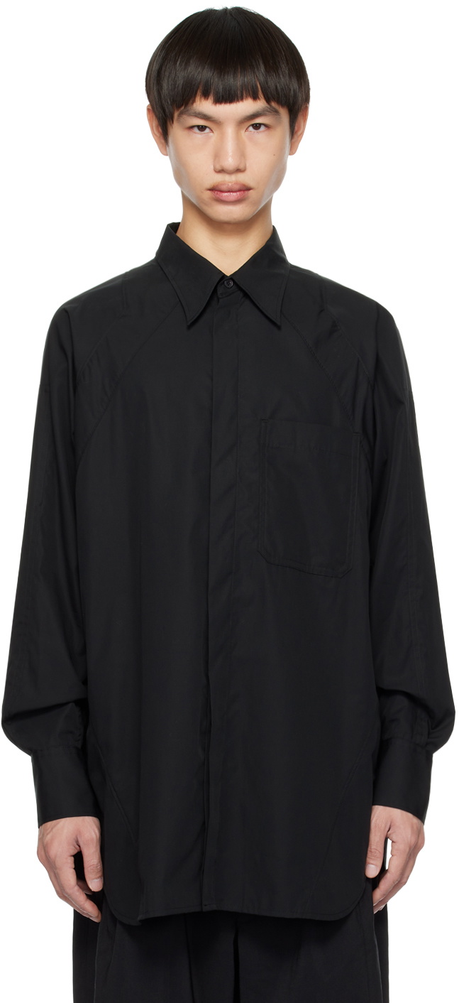 Y's Black Spread Collar Shirt