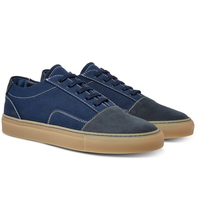Photo: Common Projects - Cap-Toe Canvas and Nubuck Sneakers - Men - Navy