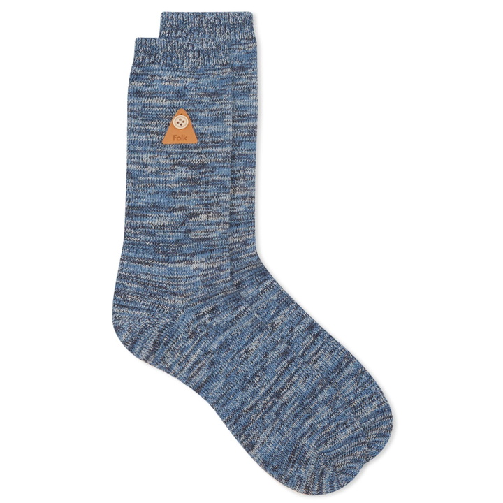 Photo: Folk Men's Melange Socks in Deep Blue Mix