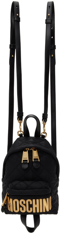 Photo: Moschino Black Mini Quilted Backpack