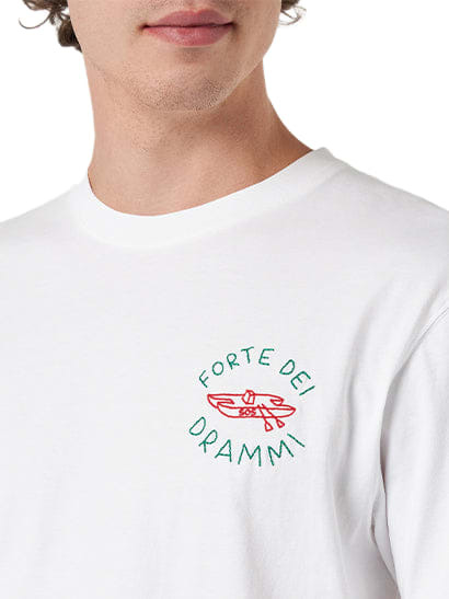 Photo: MC2 Saint Barth Man Classic Fit Cotton Jersey T-shirt Portofino With Forte Dei Drammi Embroidery | Insulti Luminosi Special Edition