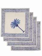 LES OTTOMANS Set Of 4 Handprinted Cotton Napkins
