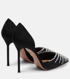 Aquazzura Sunshine embellished suede pumps