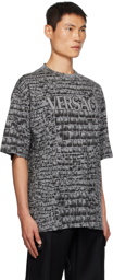 Versace Gray & Black Coccodrillo T-Shirt