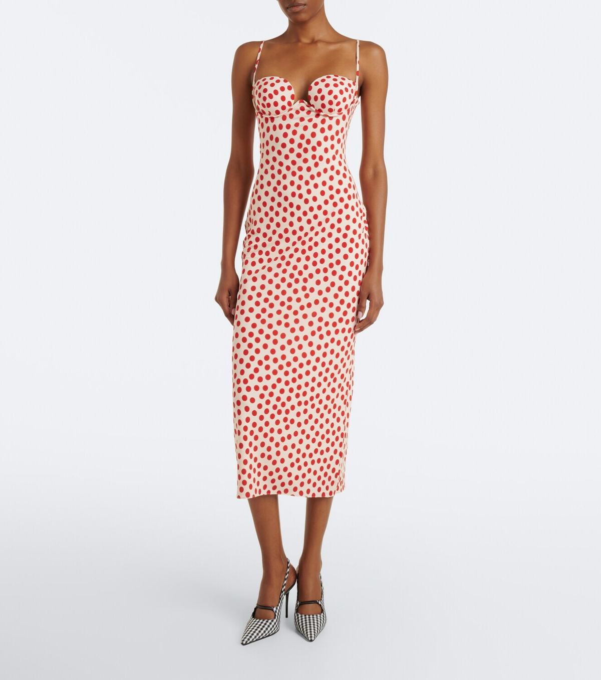 Alaïa Polka-dot jersey midi dress