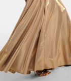Norma Kamali Grace high-rise lamé maxi skirt