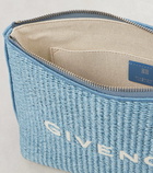 Givenchy Logo raffia-effect pouch