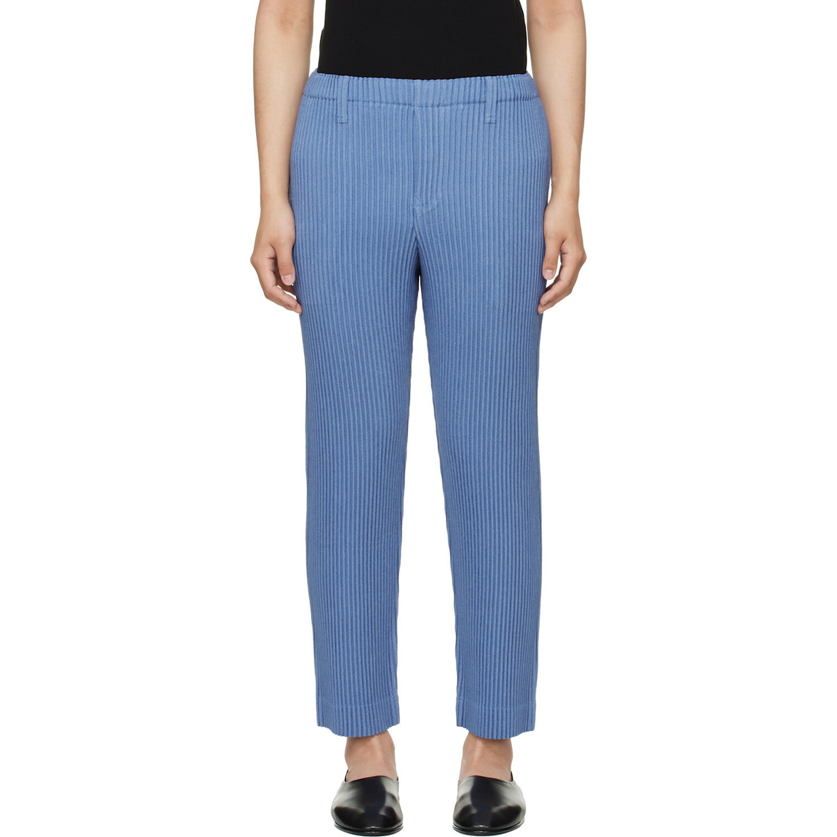 HOMME PLISSÉ ISSEY MIYAKE Blue Linen Like Trousers