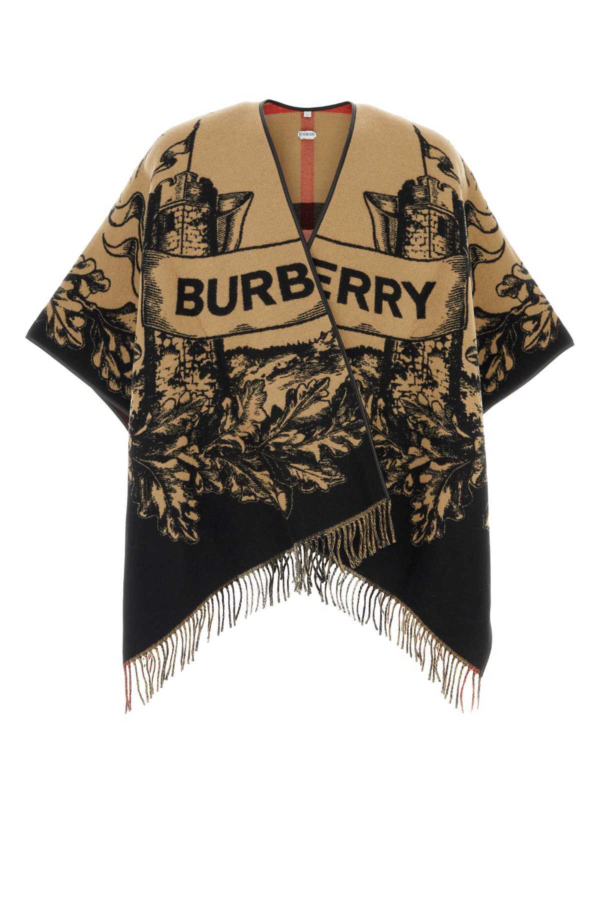 Burberry Embroidered Wool Reversible Cape