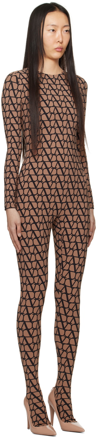 Valentino Brown & Black Iconographe Jumpsuit