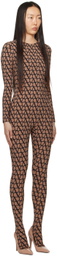 Valentino Brown & Black Iconographe Jumpsuit