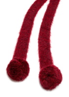 Acne Studios Pom-pom Brushed Mohair-blend Hood - Burgundy - One Size
