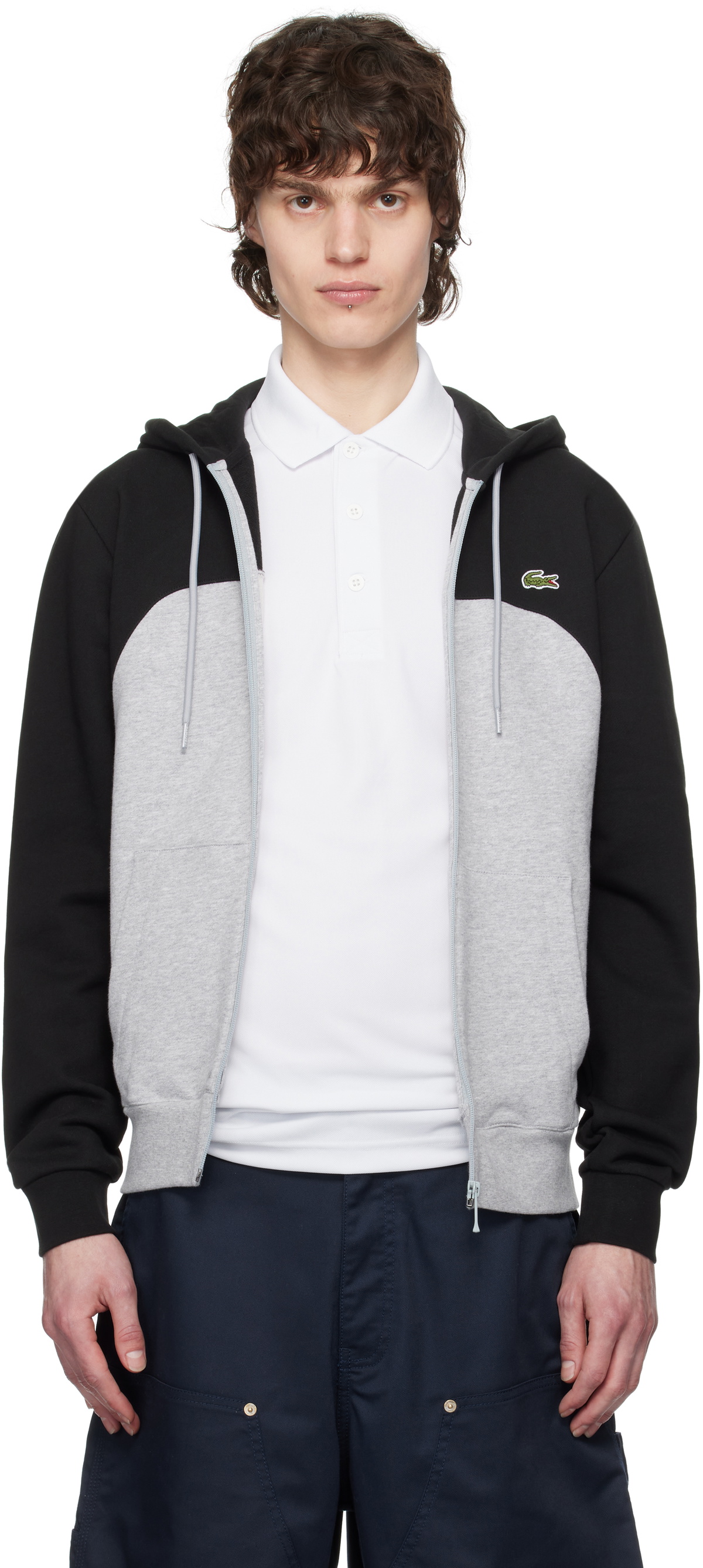 Lacoste x Thrasher Hoody in White Lacoste
