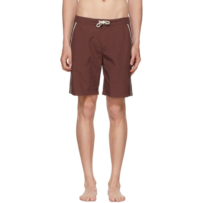 Photo: Solid and Striped Burgundy Piped Board Shorts