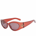 Gucci Women's Eyewear GG1401S in Burgundy/Brown