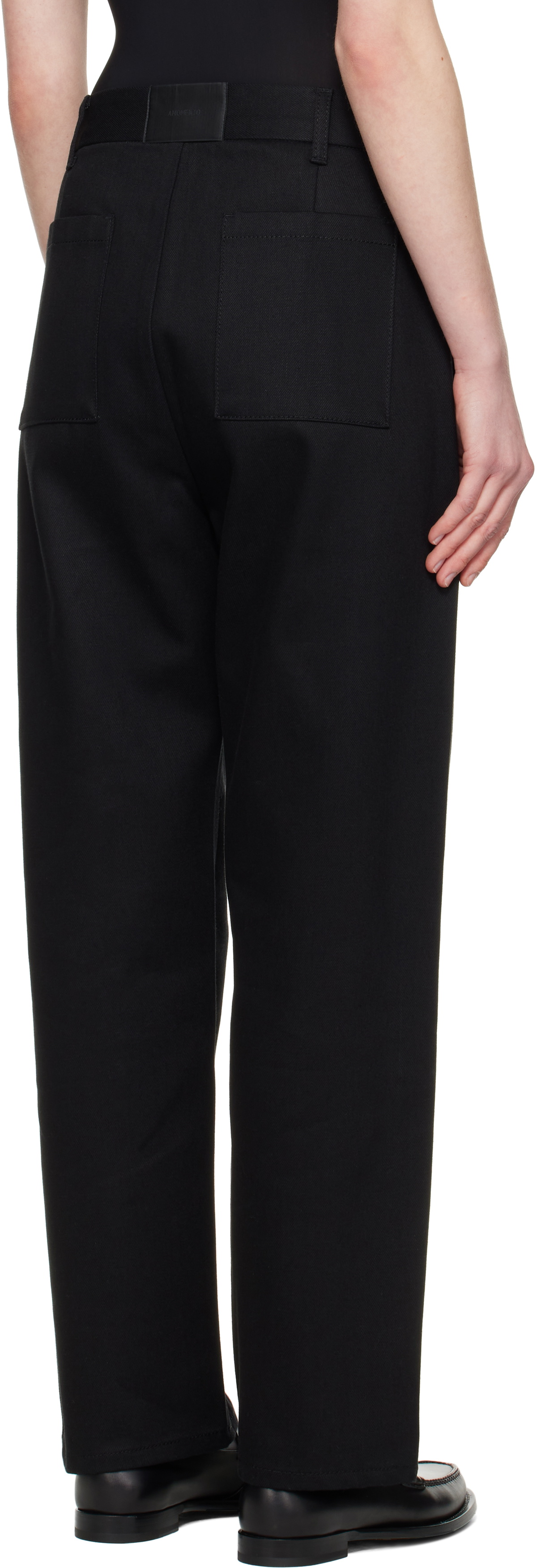 AMOMENTO Black Tapered Fit Jeans
