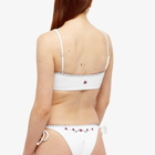 Frankies Bikinis Women's Connor Floral Embroidered Tie Bikini Bottom in White