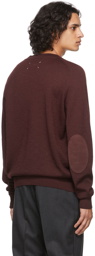 Maison Margiela Burgundy Elbow Patch Sweater