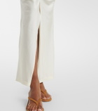Adriana Degreas Cutout floral-appliqué ruched maxi dress