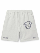 Valentino - Varsity Straight-Leg Logo-Print Cotton-Jersey Shorts - Gray