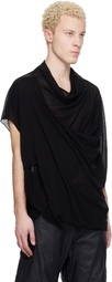Julius Black Cowl Neck Drape T-shirt