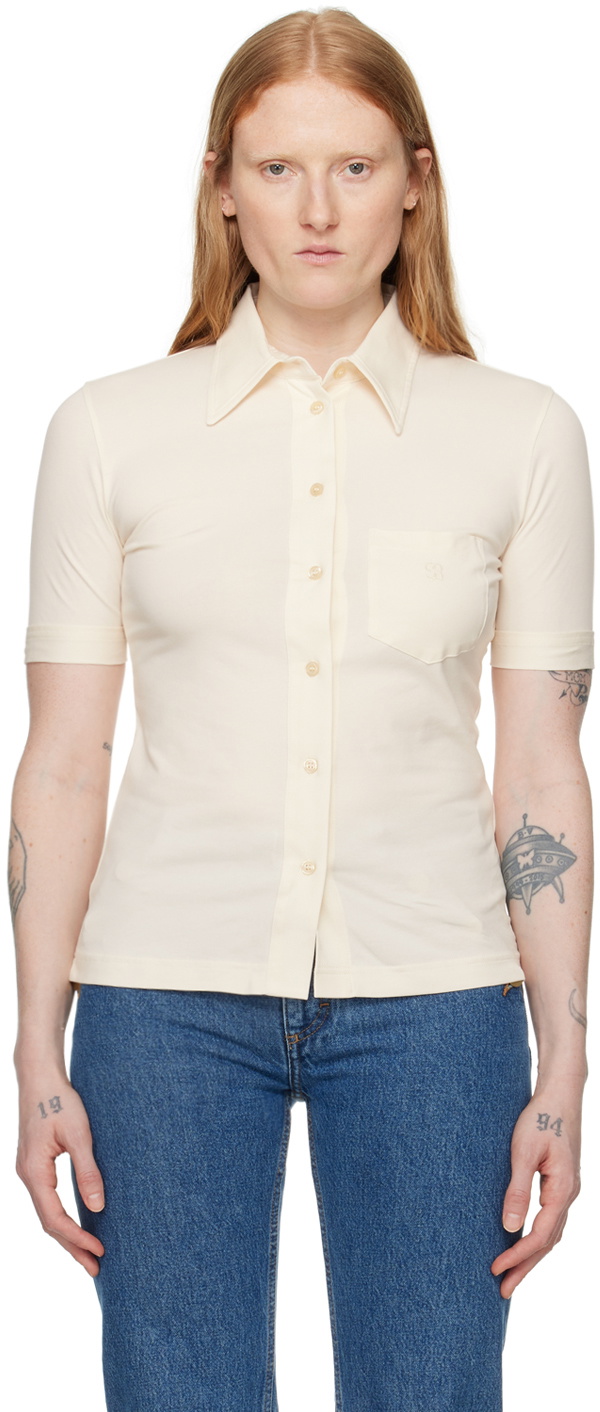 Filippa K Off-White Embroidered Shirt