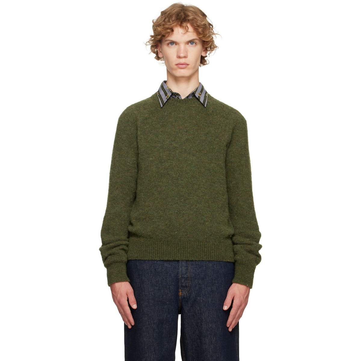 Dries Van Noten Green Alpaca Sweater