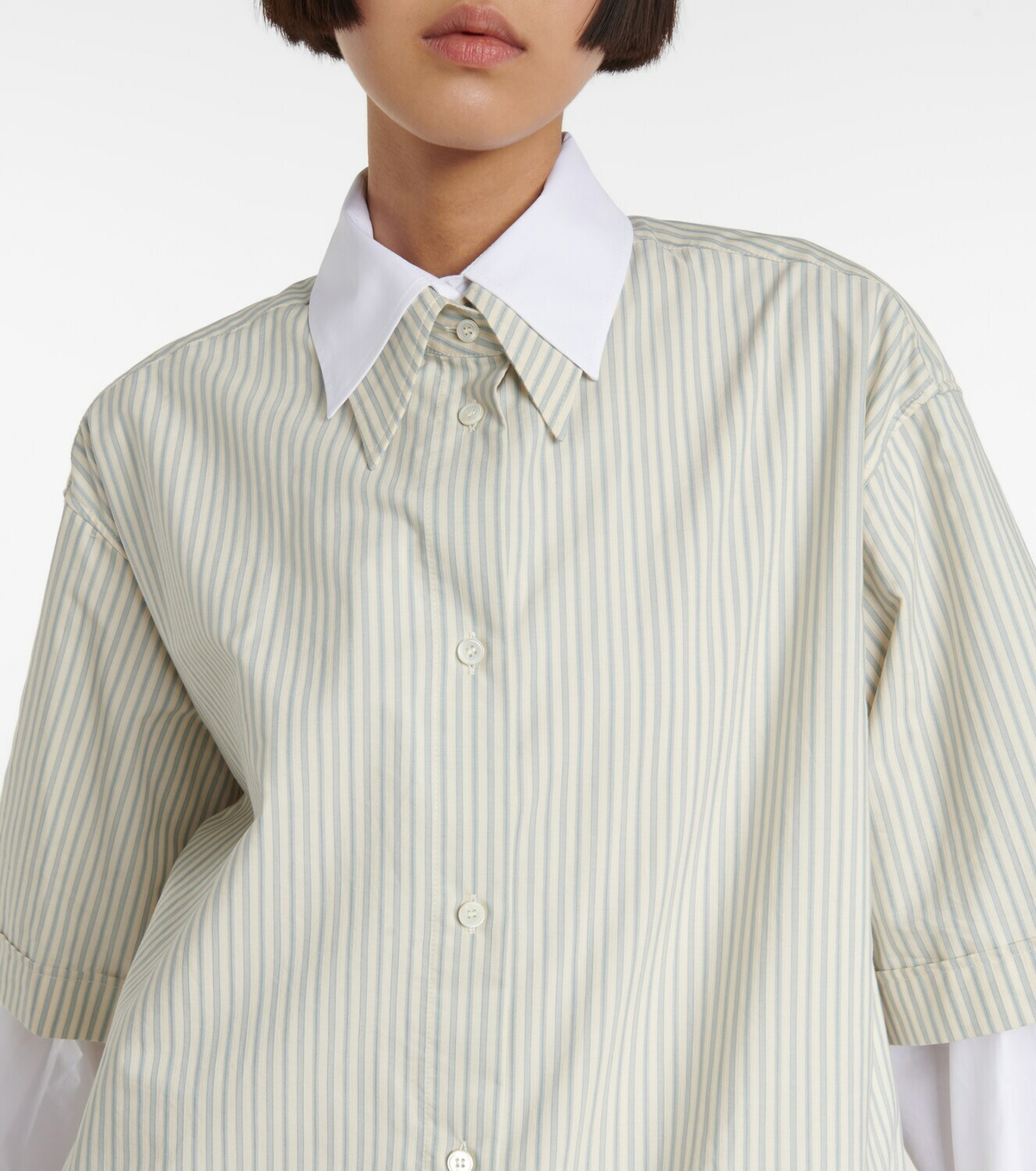 MM6 Maison Margiela Hybrid striped cotton shirt dress MM6