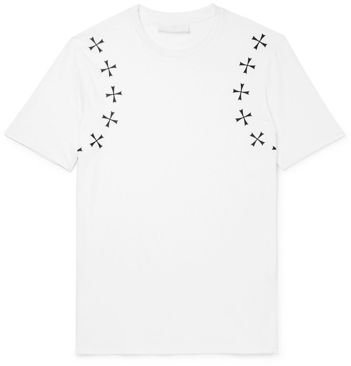 Photo: Neil Barrett - Printed Stretch-Cotton Jersey T-Shirt - Men - White