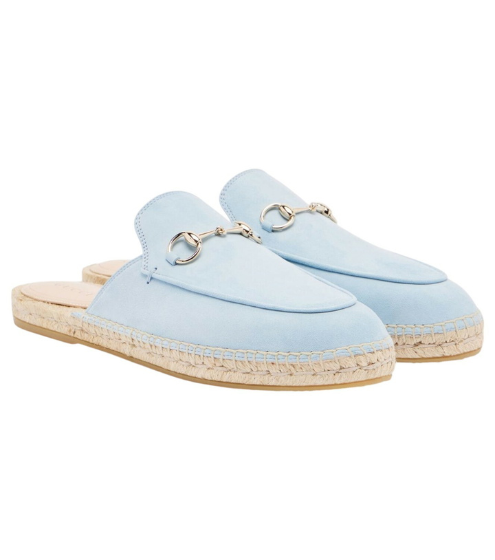 Photo: Gucci Horsebit suede espadrille mules