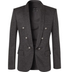 Balmain - Slim-Fit Mélange Wool-Blend Blazer - Gray