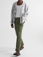 Officine Générale - Edouard Tapered Belted Garment-Dyed Stretch-Cotton Twill Trousers - Green