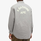 A Bathing Ape Women's Check Padded Shirt Jacket in Gray 