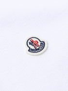 MONCLER - Slim-Fit Contrast-Tipped Logo-Appliquéd Cotton-Piqué Polo Shirt - White
