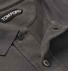 TOM FORD - Slim-Fit Garment-Dyed Cotton-Piqué Polo Shirt - Gray