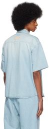 rito structure Blue Spread Collar Shirt