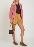 Varley Eloise Open-knit Cotton Sweatshirt Light Pink