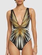 ROBERTO CAVALLI Ray Of Gold Printed Lycra Swimsuit