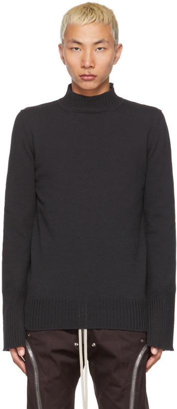 Photo: Rick Owens Black Recycled Cotton Turtleneck