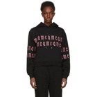 McQ Alexander McQueen Black Cropped Repeat Logo Hoodie