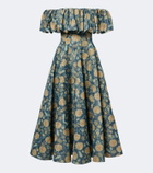 Markarian Freesia floral off-shoulder bustier dress