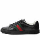 Gucci Men's Ace Crystal Monogram Sneakers in Black