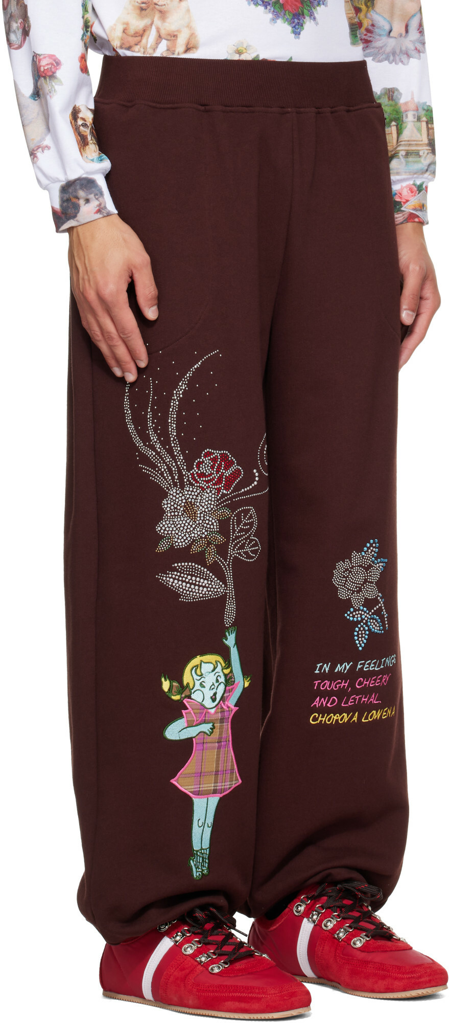 Chopova Lowena Brown Feelings Hope Sweatpants