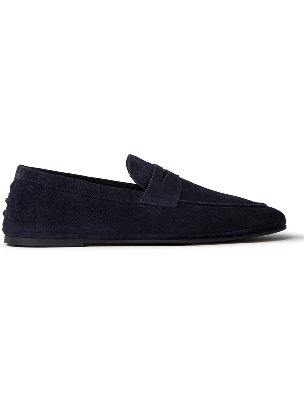 Photo: TOD'S - Suede Driving Shoes - Blue - 7
