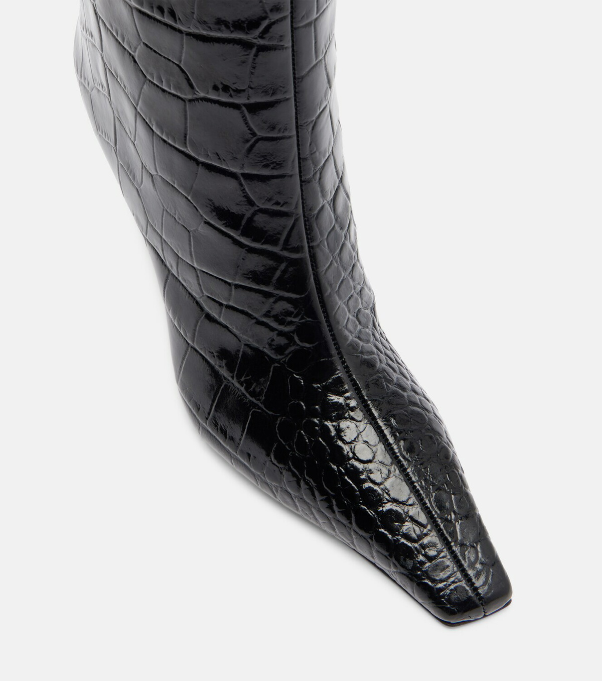 Amina Muaddi Mona croc-effect leather knee-high boots