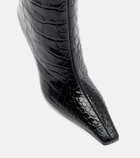 Amina Muaddi Mona croc-effect leather knee-high boots