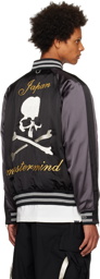 mastermind JAPAN Black & Gray Embroidered Bomber Jacket