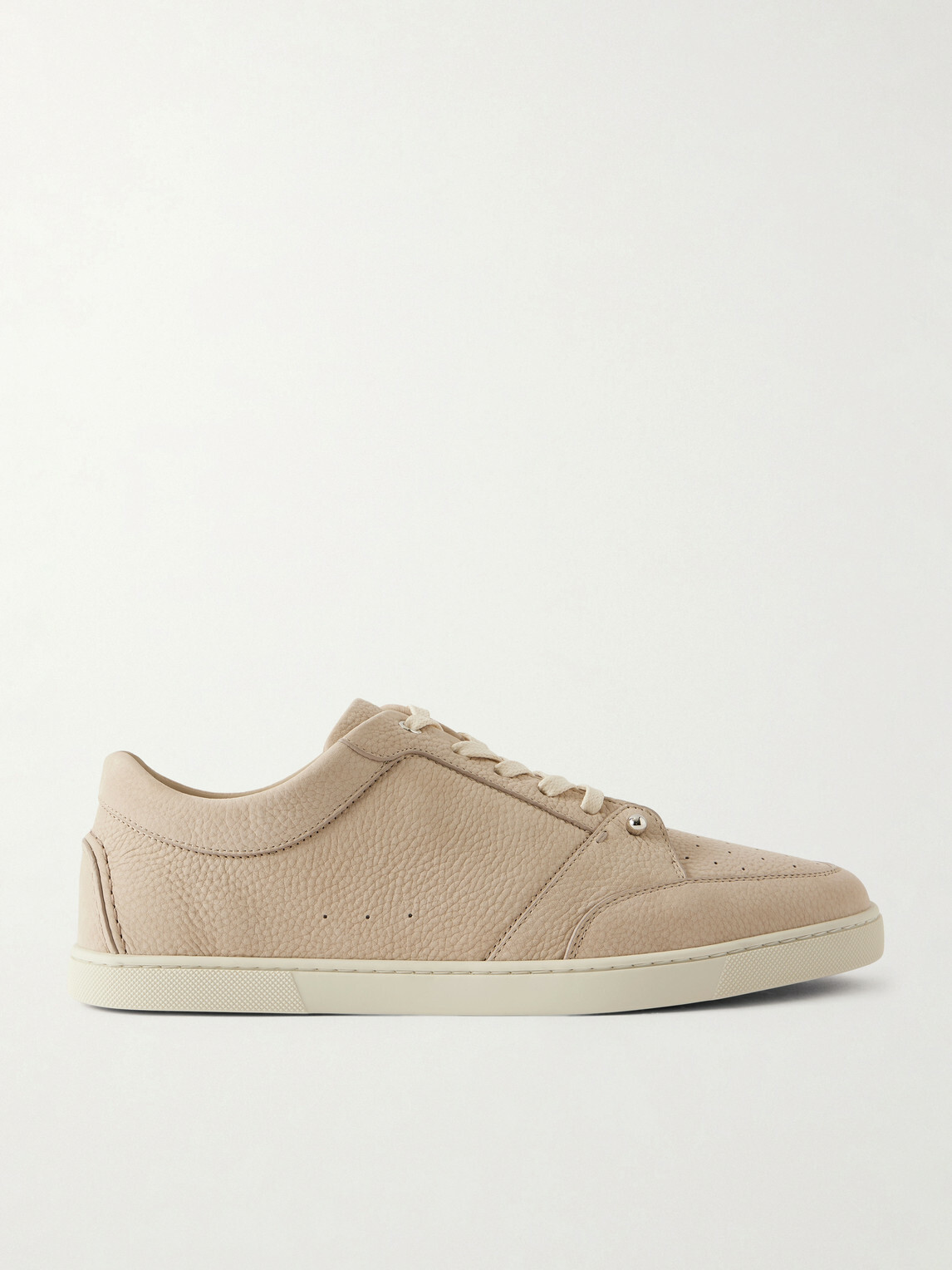 Christian Louboutin - Chambelisneak Embellished Nubuck Sneakers - Neutrals