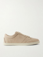 Christian Louboutin - Chambelisneak Embellished Nubuck Sneakers - Neutrals